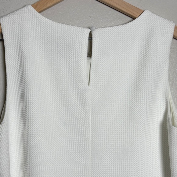 Jessica‎ Howard Womens Dress 10 White Gold Textured Trapeze Bride 60s Daisy - Picture 8 of 10